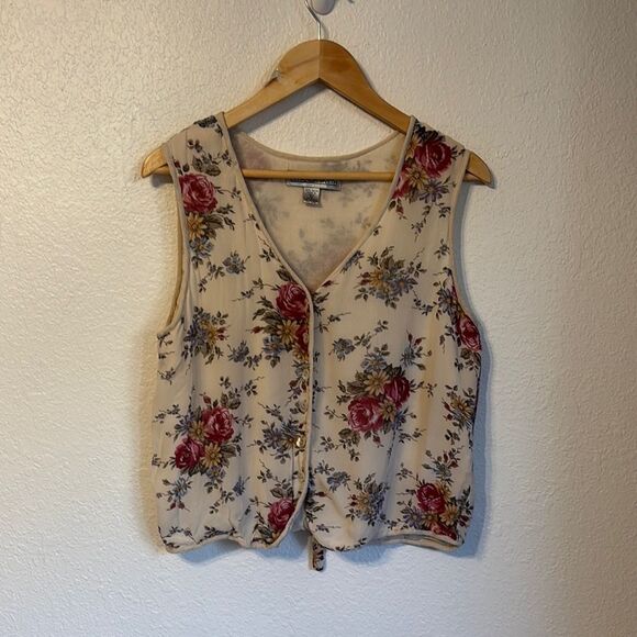 Amanda Smith Cottagecore Floral Vest Medium - Picture 1 of 5